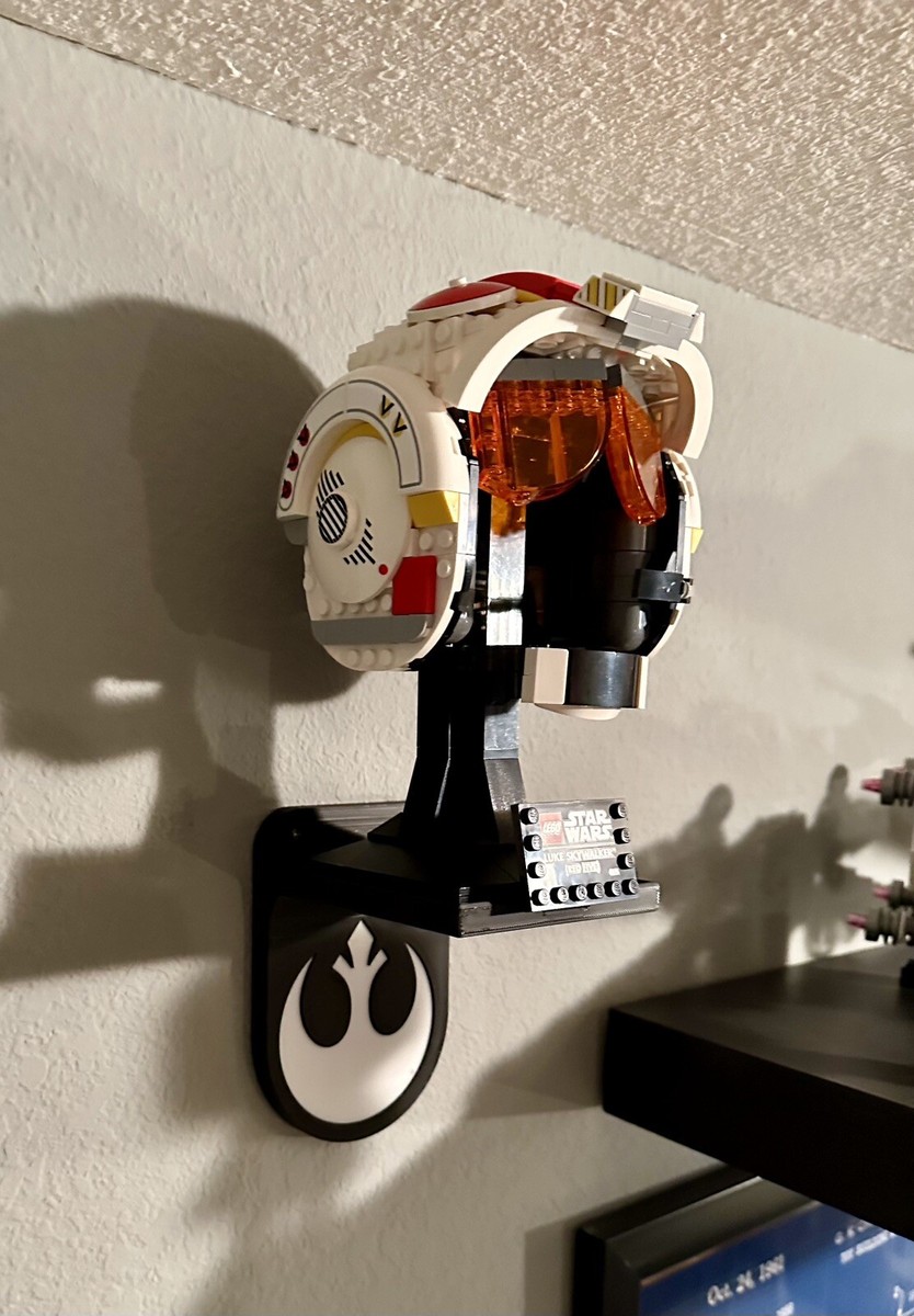 Wall Mount for Lego Star Wars Luke Skywalker Helmet 75327 w/ Rebel