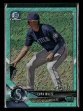 2018 Bowman #BCP98 Evan White Chrome Prospects Aqua Shimmer Refractor #/125
