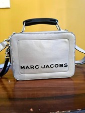 Marc Jacobs The Box Leather Top Handle Bag/Crossbody Minimal Gray 