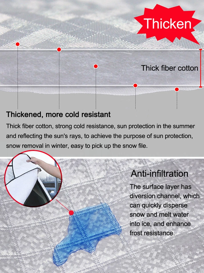 Магнитный зимний автомобильный чехол на лобовое стекло защита от снега льда пыли мороза и заднего козырька - Изображение 4 из 4