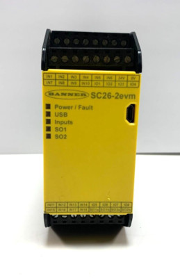 BANNER ENGINEERING SC26-2evm, Ethernet Safety Controller 95322