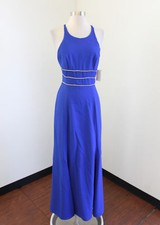 NWT Vtg Dave and Johnny Royal Blue Rhinestone Evening Formal Dress 3 4 Party