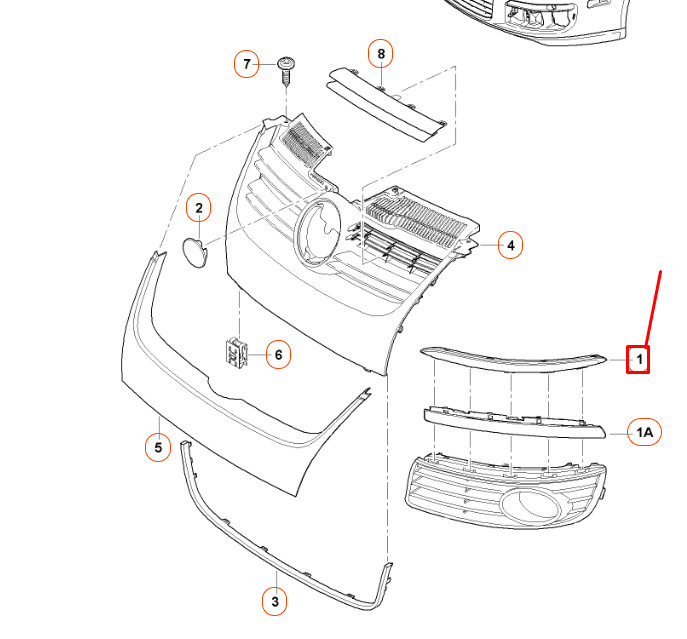 VW JETTA A5 Frontstoßstange Links Chrom Dekorleiste 1K08072432ZZ 