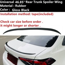 46.85 Universal Rear Trunk Lip Spoiler Tail Wing Painted Glossy Black Rubber 46.85 Universal Rear Trunk Lip Spoiler Tail Wing Painted Glossy Black Rubber