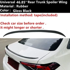 46.85'' Universal Rear Trunk Lip Spoiler Tail Wing Painted Glossy Black Rubber
