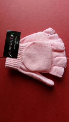 Strick-Handschuhe ohne Finger mit Klappe, elastisch