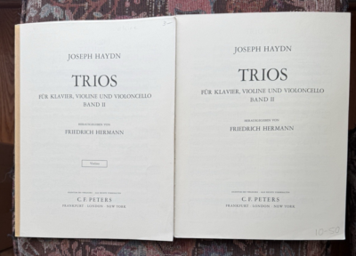HAYDN/ TORIOS  Ⅱ EDTION PETERS Haydn Trios Volume II No. 192b - Edition Peters - Piano and