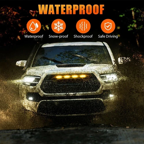 Fit Dodge Ram 1500 2500 3500 Amber Lens LED Front Grille Running Light 3x - Picture 6 of 14