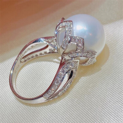 Women Elegant Pearl Jewelry 925 Silver Filled Jewelry Wedding Gifts Sz 6-10