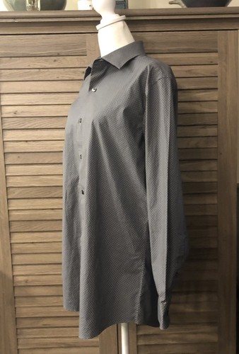 APT.9 Premier Flex Slim Fit Dress Shirt 16-32/33 Gray W/ White Dots MSRP$45 - Picture 4 of 11