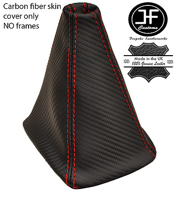RED STITCH CARBON FIBER VINYL MANUAL SHIFT BOOT FITS HONDA S2000