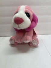 Russ Berrie lil Peepers Sophie Soft Plush Toy Dog Puppy Pink Star Sparkling Feet