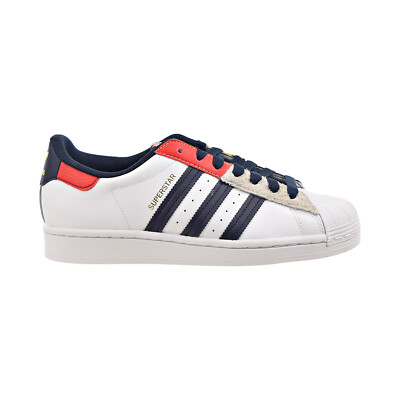 Mens Superstar Adidas Superstar White Collegiate Navy Red Men's