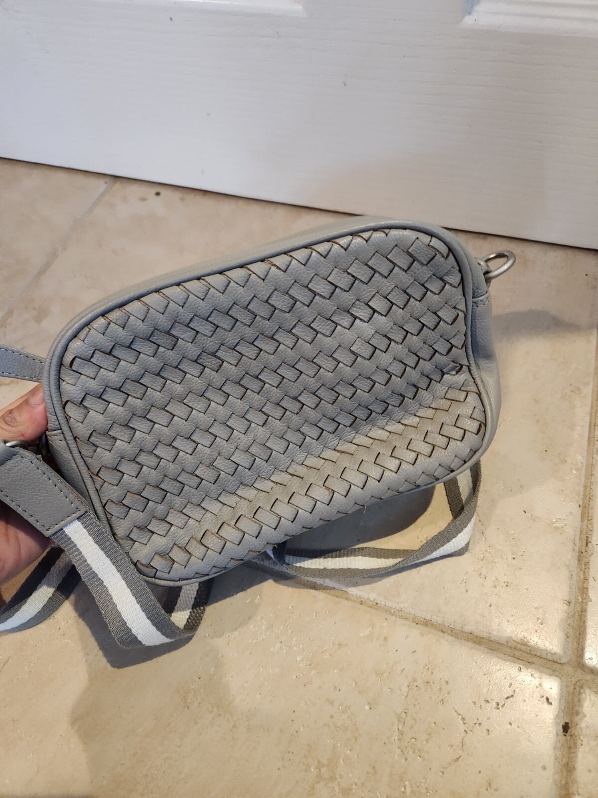 Hotter Grey Woven Camera Rectangular Crossbody Ba… - image 10