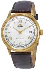 Orient Bambino TAC00007W0 Men's Leather Strap Analog White Dial Watch 41.00 mm