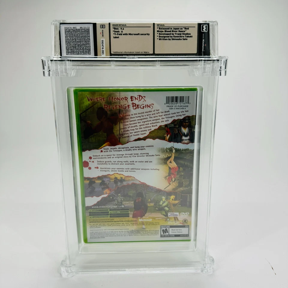 Red Ninja: End of Honor - Microsoft Xbox, 2005 NEW Sealed (not CGC) WATA 9.6 A - Image 4 of 4