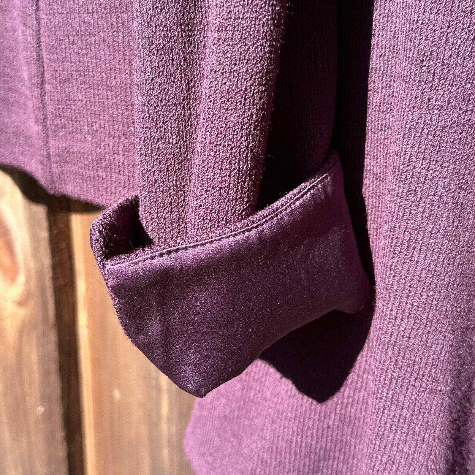 St John Knits Collection 3Pc Knit Purple Jacket, Top & Skirt Suit Set