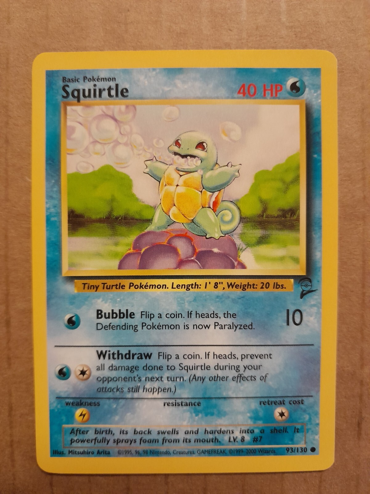 Pokemon Squirtle 93/130 Base Set 2 NM See Pictures