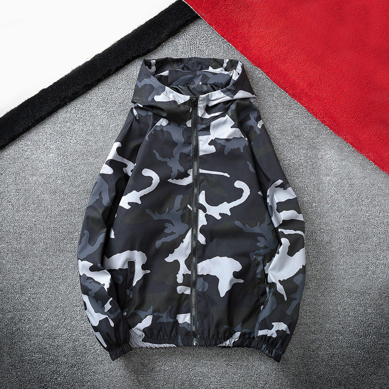 ARC'TERYX Uomo Camo Giacca Bomber Motociclista con Cappuccio Cappotto a Vento Felpa