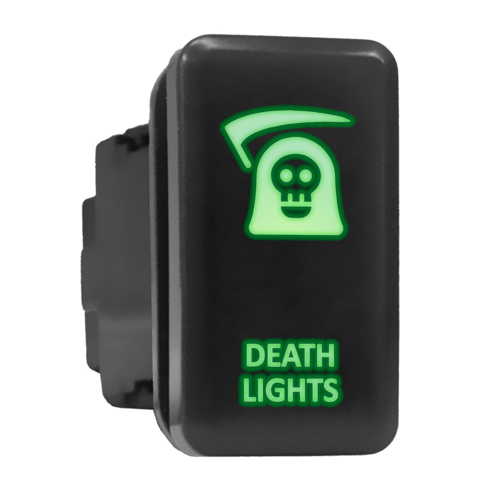 Green Backlit Tall Push-In Switch for Toyota - 1.54