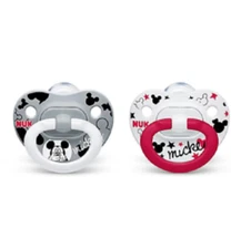  NUK DISNEY BABY MICKEY MOUSE ORTHODONTIC PACIFIERS SET OF 2 -  6-18 MONTHS