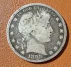 1898 Barber Half Dollar, see description