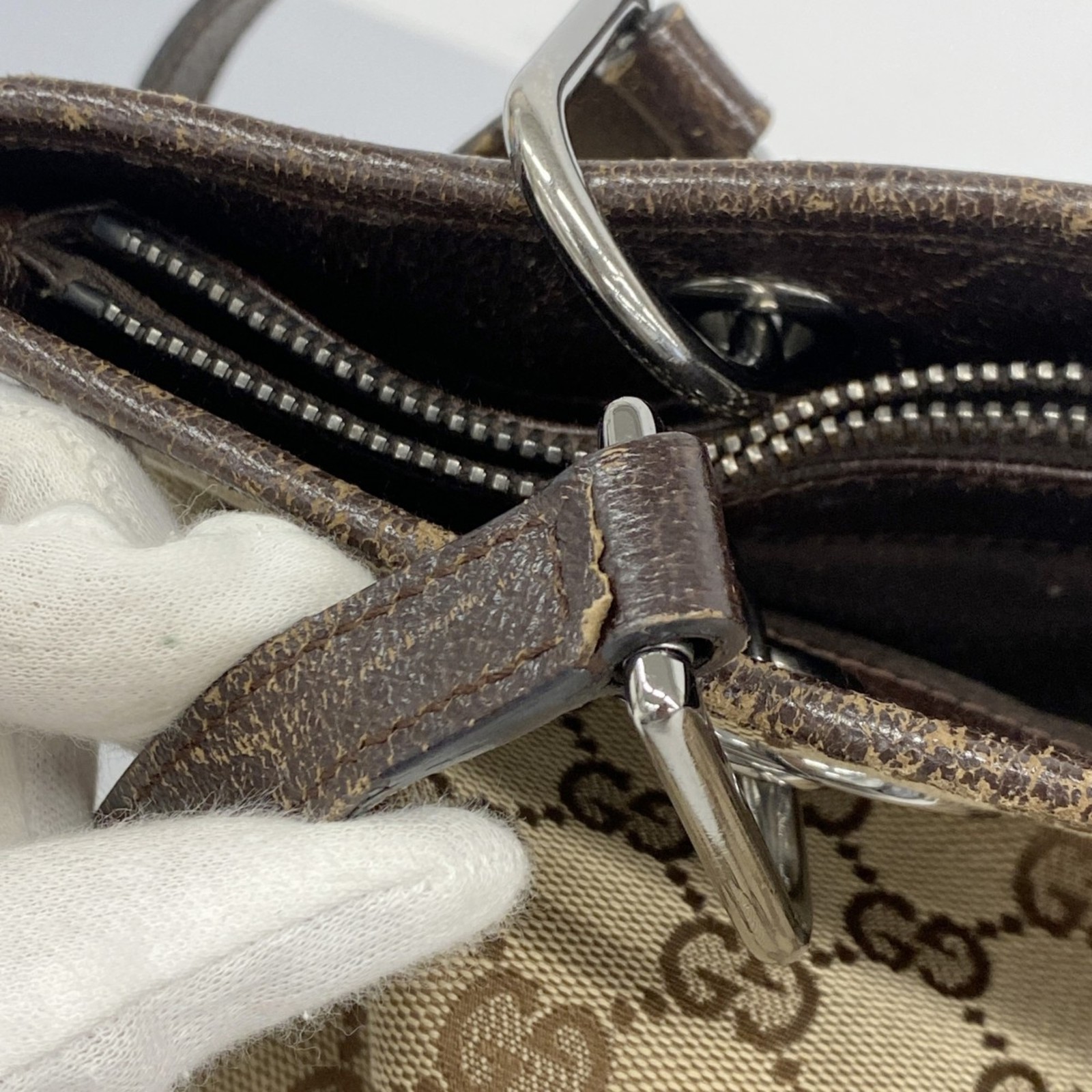 Gucci GG Canvas Tote Bag 120837 Brown Women's GZl1fccy thumbnail 11