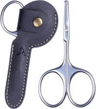 3.75" Nose Hair Scissors, round Tip Small Facial Mustache Scissors for Men'S Tri