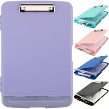 A4 Clipboard with Storage Pen Holder Side Open Light Purple