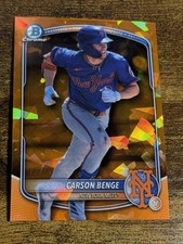 CARSON BENGE 2025 Bowman Draft #BDC-138 Sapphire Orange Refractor /25