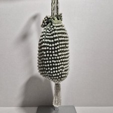 1920s Vintage Retro Flapper Dance Pearl Beaded Green Purse OS