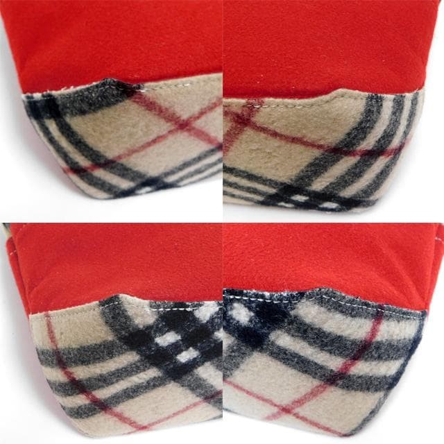 Burberry Blue Label Tote Bag Red Nova Check Wool Leather Made in Japan New thumbnail 18