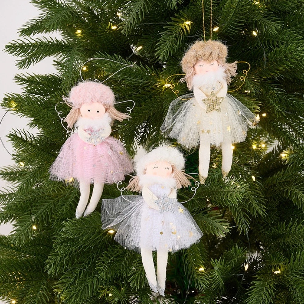 Puntale Per Albero Di Natale A Forma Di Angelo – 22 Cm, Con Capelli Biondi E Ali Lucide, Decorazione In Plastica ABS Per Casa