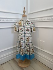 Gucci Girls Dress 6 (120/60) Silk Blend Blue Floral Butterfly