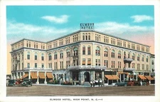 1920s High Point North Carolina Elwood Hotel occupation autos Postcard 25-12211