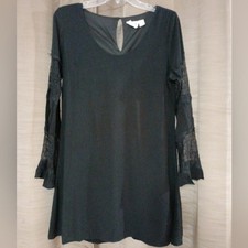 Womens Roxberi Black Sheer Sleeves Dress Size Small