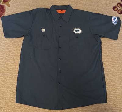 GREEN BAY PACKERS MILLER LITE SHORT SLEEVE DELIVERY SHIRT - RED KAP WORKWEAR XL