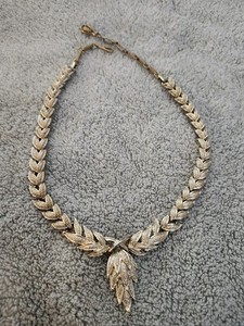 Vintage Coro Signed Gold Tone Choker Necklace 
