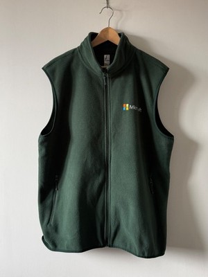 Microsoft Fleeceweste Gr. 2XL Grün Gilet Ärmellos Full Zip Herren Mitarbeiter XXL