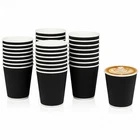 4oz Paper Cups Kraft Disposable Coffee For Hot Drinks Without Lids Ripple Black
