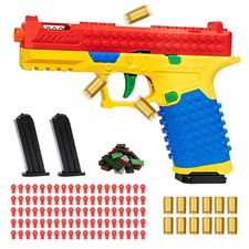 Automatic Shell Ejecting Toy Gun Pistol, DIY Building Block Toy Guns, Mini Bl...