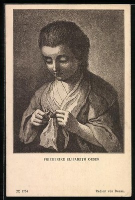Goethe's friends, Friederike Elisabeth Oeser, postcard 