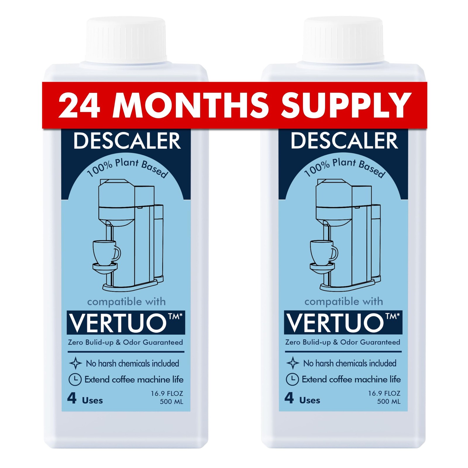 Nespresso Descaling Solution Kit - 2 Bottles 8 Uses for All Machines