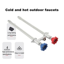 12-inch Frostproof Outdoor Faucet Hot and Cold Water Faucet Outside Tap Copper