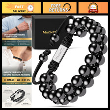 MAX Strength Magnetic Hematite Bracelet - Double Strength 8mm Beaded Jewelry for