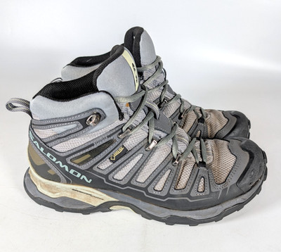 Salomon X Ultra 3 Mid GTX Women's Size 8 Hiking Shoes Green Lace-Up Boots
