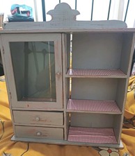  vintage small  pine Wall Shelf Kitchen Cupboard , Cabinet Display  desktop 
