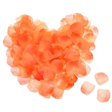 Silk Artificial Flower Rose Petals, Orange, Red Faux Flowers 2x2 Inch 3200Pcs