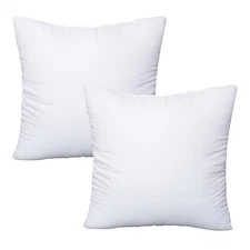 OKBA 12x12 Throw Pillow Inserts Set of 2, 100% Cotton Cover, Bed/Couch Indoors
