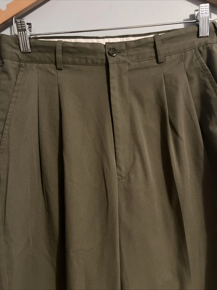 Мальчика размер 18 Michael James твердого зеленый плиссированные спереди платье брюки школьной формы - Изображение 2 из 4